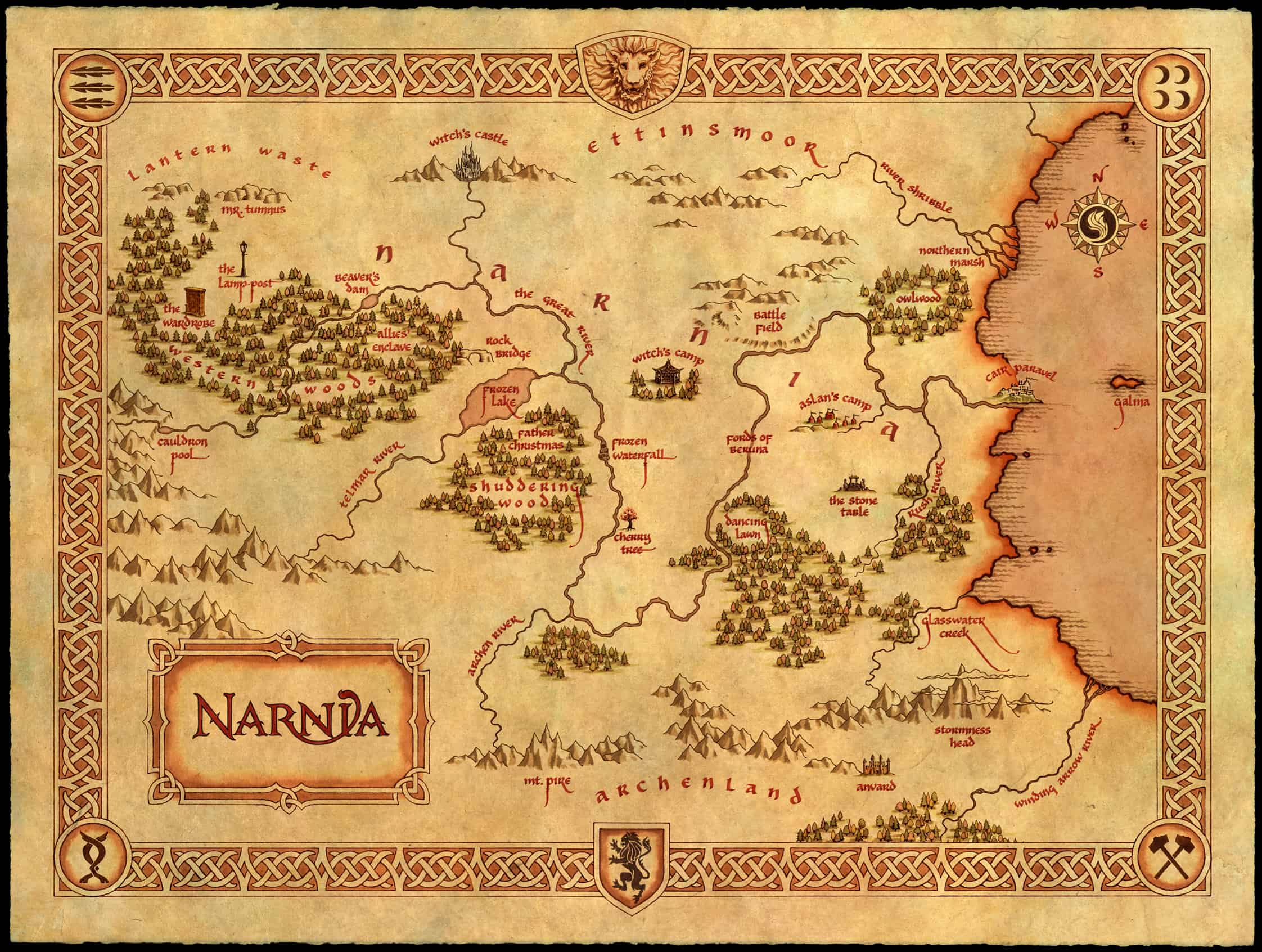 Free image/jpeg, Resolution: 2244x1692, File size: 1Mb, Narnia Map as graphic illustration